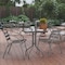 Flash Furniture Lila 23.5in Square Glass Top Metal Table with 2 Silver Aluminum Slat Stack Chairs TLH-0731SQ-017CSV2-GG - alternate 1